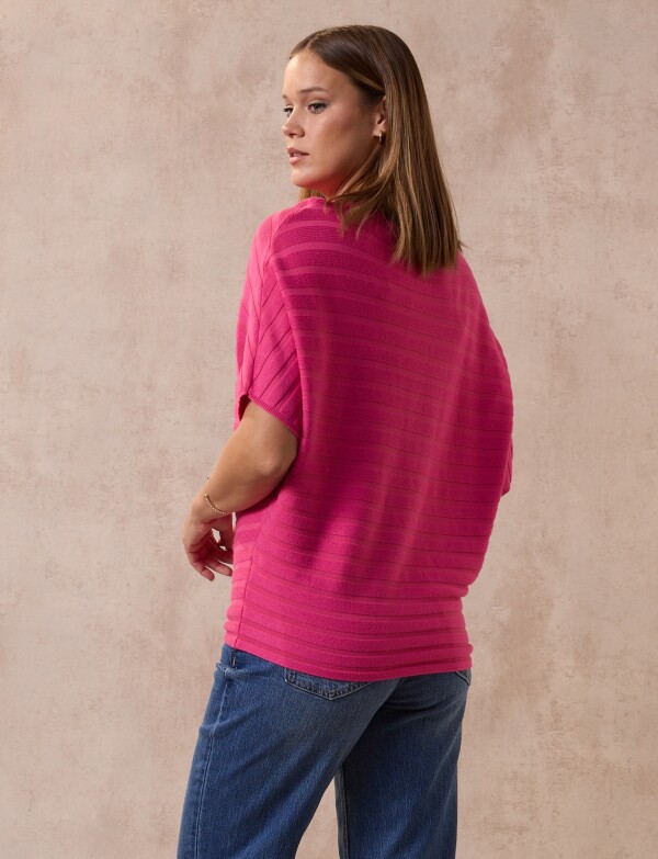Buzo Dolman Acanalado FUCSIA