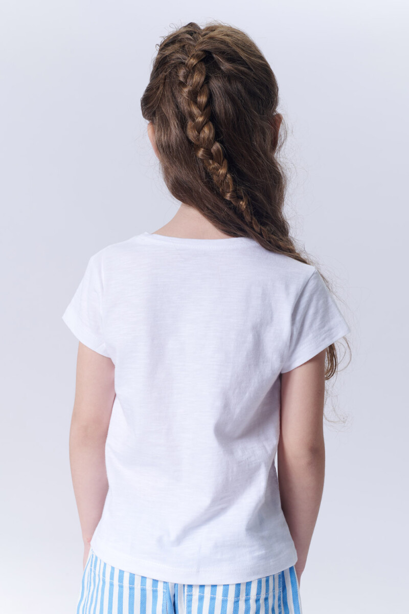 Remera manga corta slub estampa Langostas Blanca