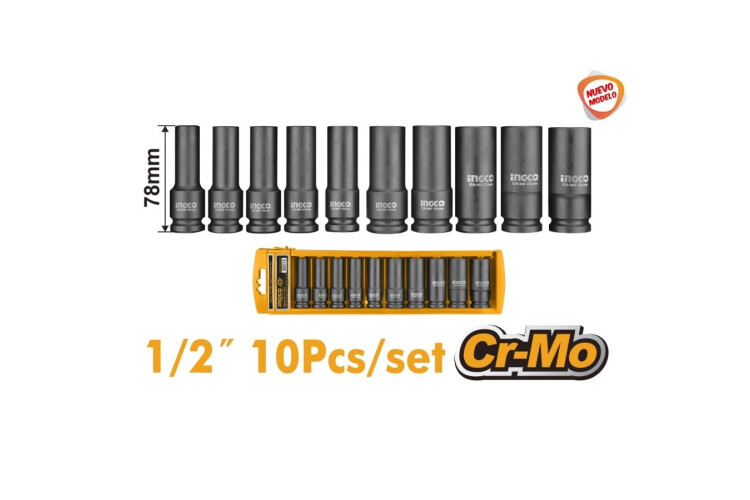 JUEGO 10 DADOS 1/2" IMPACTO PROFUNDOS JUEGO 10 DADOS 1/2" IMPACTO PROFUNDOS