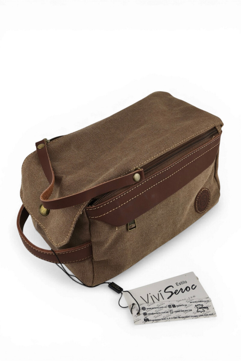 Neceser de Lona Vintage Marrón